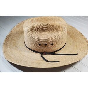 Justin Brand 20X Tan Straw Cowboy Hat Size 7 The Brush Hog Hat Mexican Palm